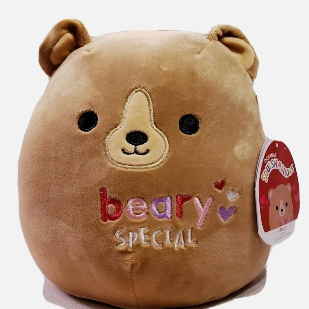 Squishmallow  12" Omar Bear Beary Special Hearts Valentines Day Plush To…